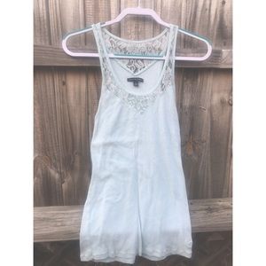 AEO baby blue lace top tank top